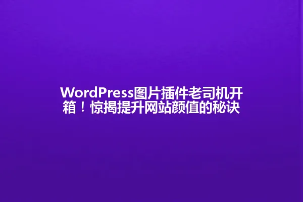 WordPress图片插件老司机开箱!惊揭提升网站颜值的秘诀 一
