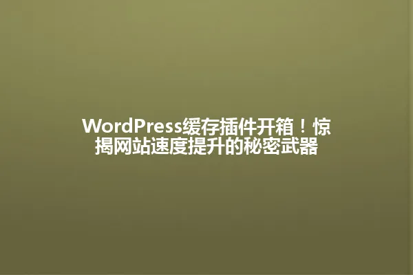 WordPress缓存插件开箱!惊揭网站速度提升的秘密武器 一