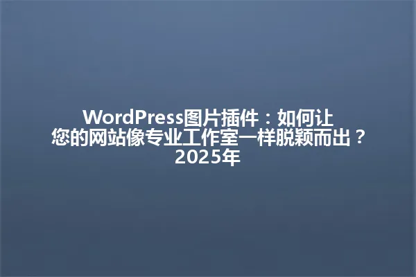 WordPress图片插件：如何让您的网站像专业工作室一样脱颖而出？2025年 一