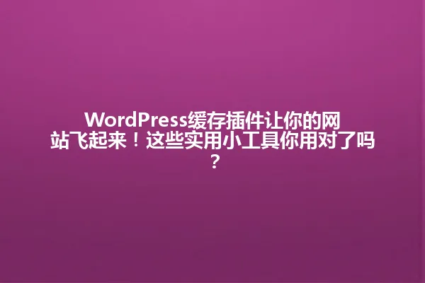 WordPress缓存插件让你的网站飞起来!这些实用小工具你用对了吗? 一