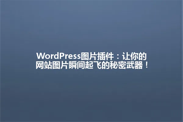 WordPress图片插件:让你的网站图片瞬间起飞的秘密武器! 一