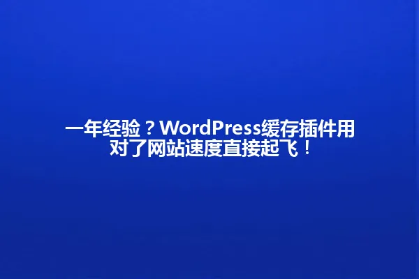 一年经验?WordPress缓存插件用对了网站速度直接起飞! 一