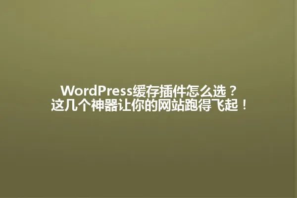 WordPress缓存插件怎么选?这几个神器让你的网站跑得飞起! 一