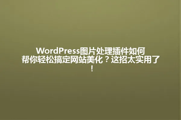 WordPress图片处理插件如何帮你轻松搞定网站美化?这招太实用了! 一