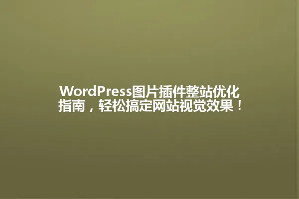 WordPress图片插件整站优化指南，轻松搞定网站视觉效果！ 一