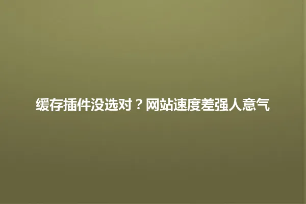 缓存插件没选对?网站速度差强人意气 一
