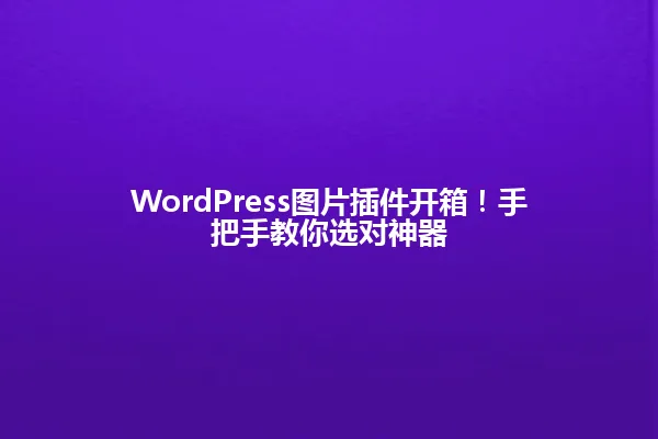 WordPress图片插件开箱!手把手教你选对神器 一