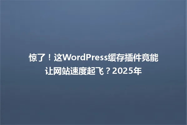 惊了!这WordPress缓存插件竟能让网站速度起飞?2025年 一