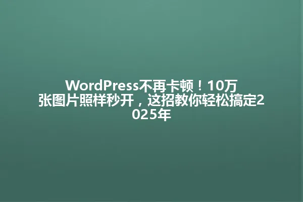 WordPress不再卡顿!10万张图片照样秒开,这招教你轻松搞定2025年 一