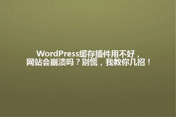 WordPress缓存插件用不好，网站会崩溃吗？别慌，我教你几招！ 一