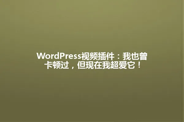 WordPress视频插件:我也曾卡顿过,但现在我超爱它! 一