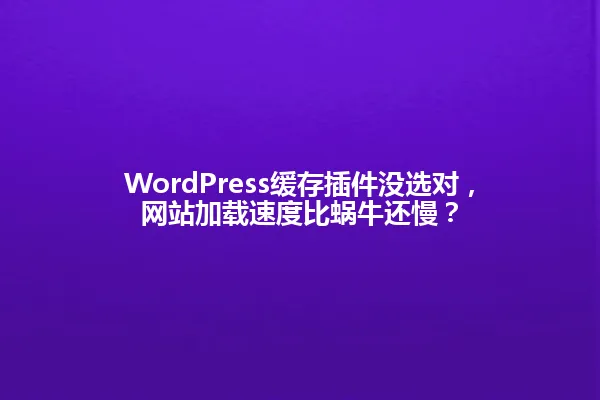 WordPress缓存插件没选对,网站加载速度比蜗牛还慢? 一