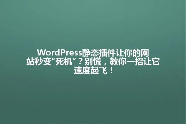 WordPress静态插件让你的网站秒变“死机”?别慌,教你一招让它速度起飞! 一