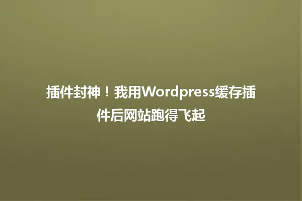插件封神!我用Wordpress缓存插件后网站跑得飞起 一