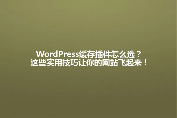 WordPress缓存插件怎么选?这些实用技巧让你的网站飞起来! 一
