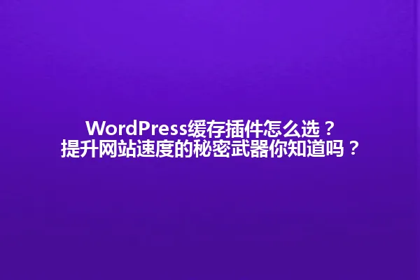WordPress缓存插件怎么选?提升网站速度的秘密武器你知道吗? 一