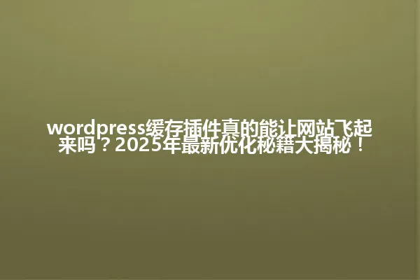 wordpress缓存插件真的能让网站飞起来吗？2025年最新优化秘籍大揭秘！ 一