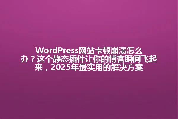 WordPress网站卡顿崩溃怎么办？这个静态插件让你的博客瞬间飞起来，2025年最实用的解决方案 一