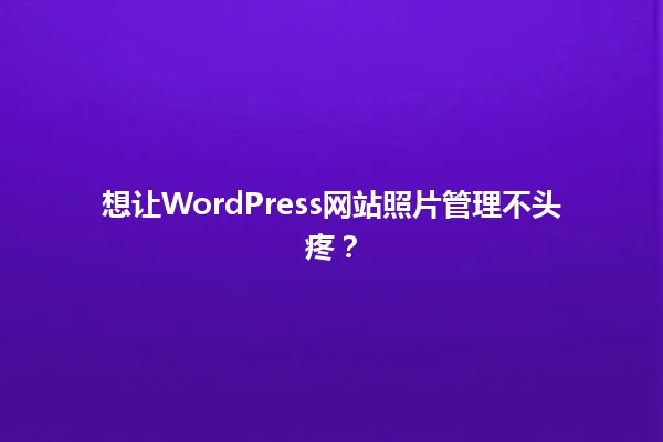 想让WordPress网站照片管理不头疼? 一