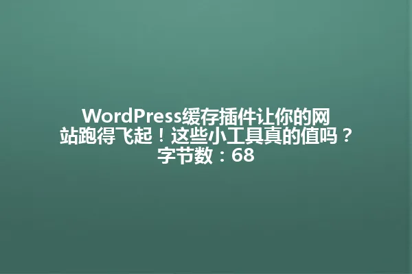 WordPress缓存插件让你的网站跑得飞起!这些小工具真的值吗?
字节数:68 一