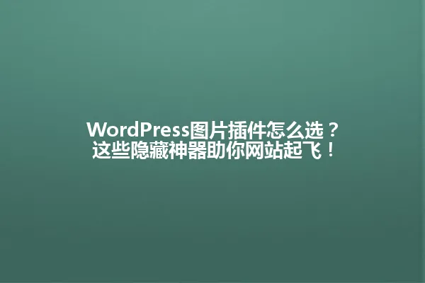 WordPress图片插件怎么选?这些隐藏神器助你网站起飞! 一