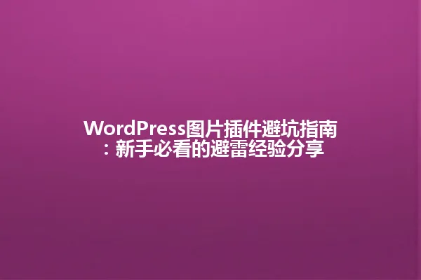 WordPress图片插件避坑指南：新手必看的避雷经验分享 一