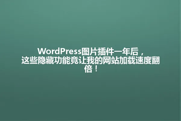 WordPress图片插件一年后,这些隐藏功能竟让我的网站加载速度翻倍! 一