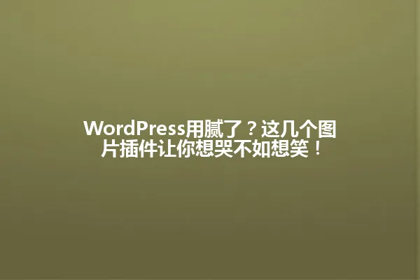 WordPress用腻了?这几个图片插件让你想哭不如想笑! 一