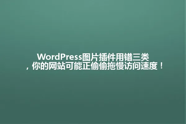 WordPress图片插件用错三类，你的网站可能正偷偷拖慢访问速度！ 一