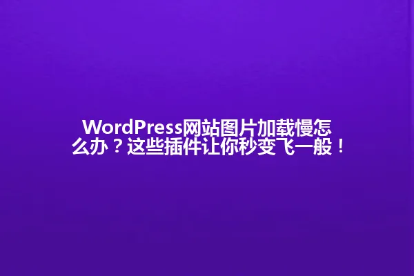 WordPress网站图片加载慢怎么办？这些插件让你秒变飞一般！ 一
