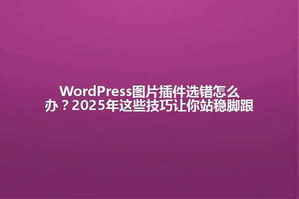 WordPress图片插件选错怎么办?2025年这些技巧让你站稳脚跟 一
