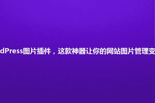 2025年WordPress图片插件,这款神器让你的网站图片管理变得轻松无比! 一