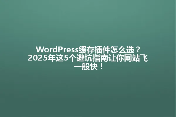 WordPress缓存插件怎么选?2025年这5个避坑指南让你网站飞一般快! 一