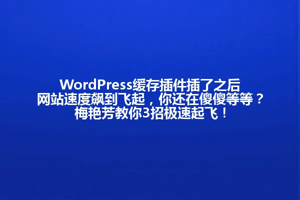 WordPress缓存插件插了之后网站速度飙到飞起,你还在傻傻等等?梅艳芳教你3招极速起飞! 一