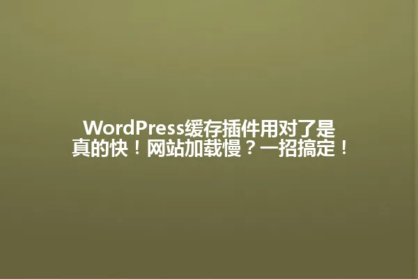 WordPress缓存插件用对了是真的快!网站加载慢?一招搞定! 一