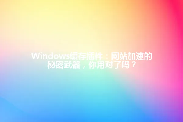 Windows缓存插件:网站加速的秘密武器,你用对了吗? 一