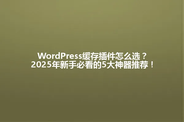 WordPress缓存插件怎么选?2025年新手必看的5大神器推荐! 一