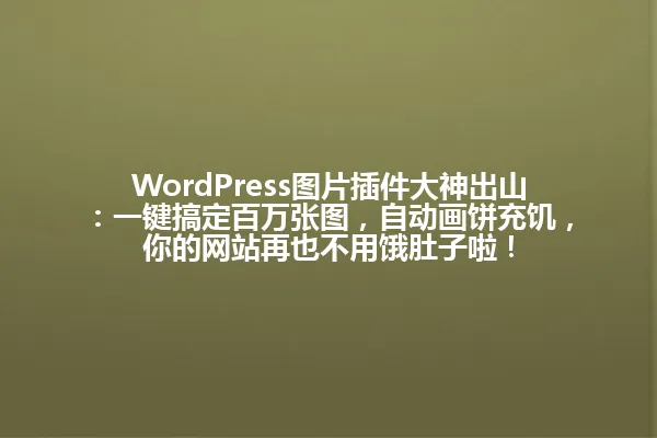 WordPress图片插件大神出山:一键搞定百万张图,自动画饼充饥,你的网站再也不用饿肚子啦! 一