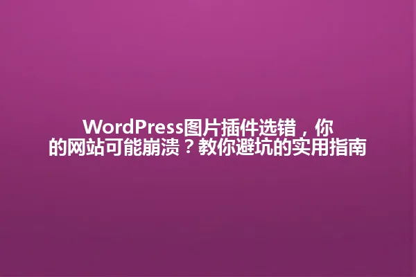 WordPress图片插件选错,你的网站可能崩溃?教你避坑的实用指南 一