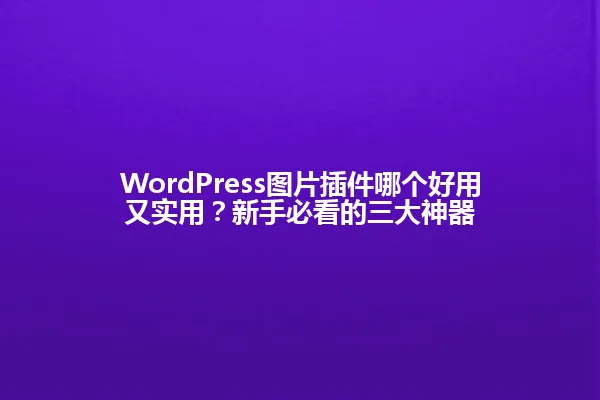 WordPress图片插件哪个好用又实用？新手必看的三大神器 一