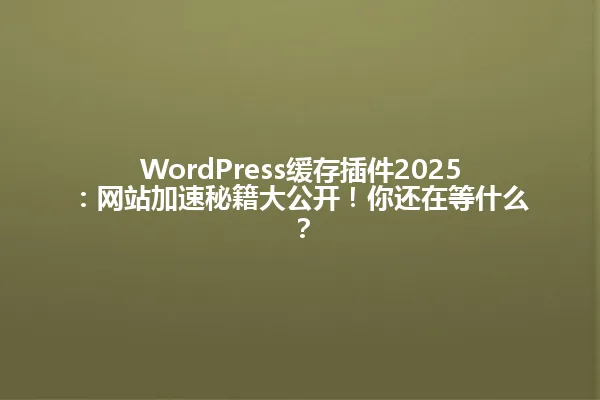 WordPress缓存插件2025:网站加速秘籍大公开!你还在等什么? 一