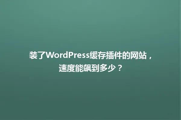装了WordPress缓存插件的网站,速度能飙到多少? 一