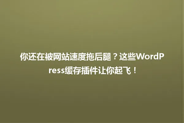 你还在被网站速度拖后腿?这些WordPress缓存插件让你起飞! 一