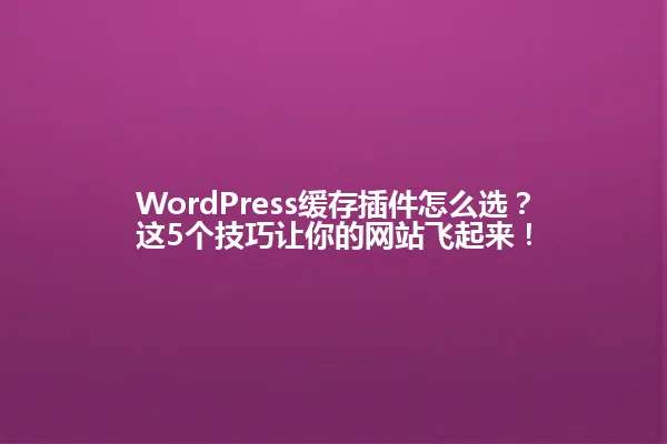 WordPress缓存插件怎么选?这5个技巧让你的网站飞起来! 一