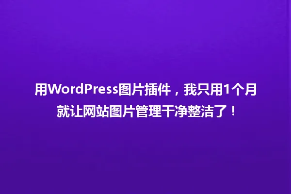 用WordPress图片插件,我只用1个月就让网站图片管理干净整洁了! 一
