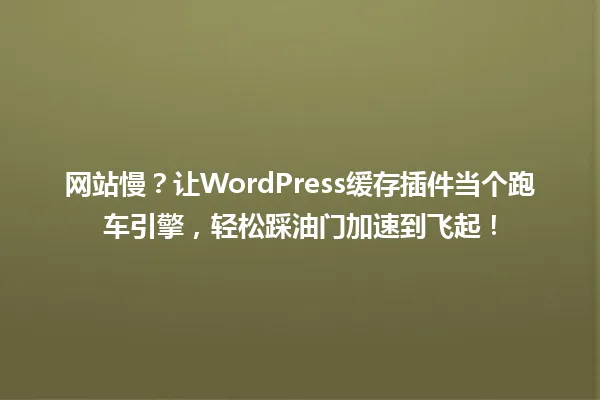 网站慢?让WordPress缓存插件当个跑车引擎,轻松踩油门加速到飞起! 一