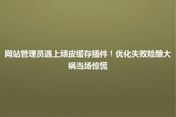 网站管理员遇上顽皮缓存插件!优化失败险酿大祸当场惊慌 一