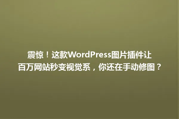 震惊！这款WordPress图片插件让百万网站秒变视觉系，你还在手动修图？ 一