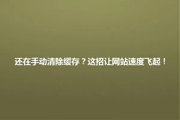 还在手动清除缓存?这招让网站速度飞起! 一